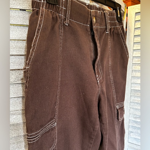 HESPERUS Brown Cargo Pants Elastic Waist Women’s Small Juniors Petites - Picture 3 of 12